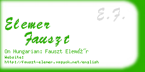 elemer fauszt business card